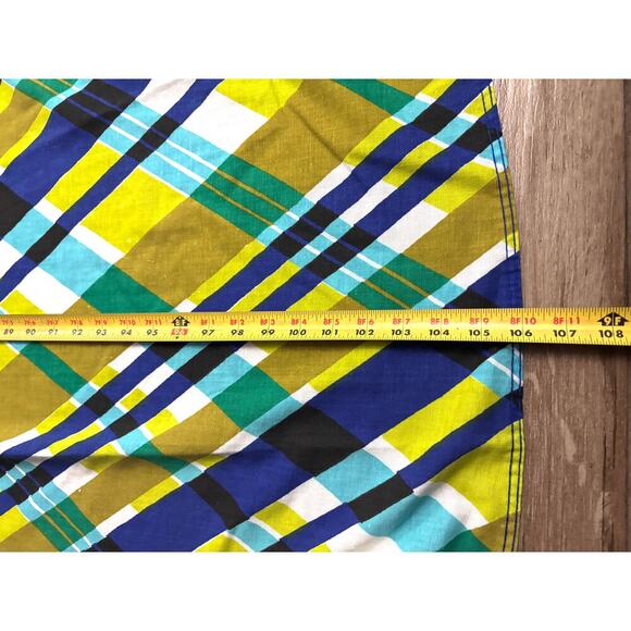 Blue Green Bed Coverlet Sheet with Fringe 73"x106" - Picture 9 of 10